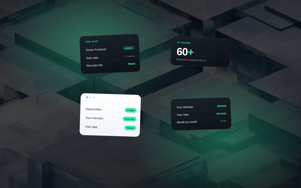Specialists embedded in the client's teams